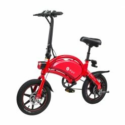 Wholesale 🧨 DYU D3+ Folding Moped Electric Bike 14 Inch Inflatable Rubber Tires 240W Motor 10Ah Battery Max Speed 25km/h Up To 45km Range Dual Disc Brakes Adjustable Height APP Control - Red ✔️