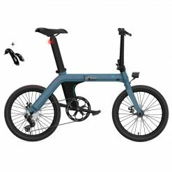 Hot Sale 😀 FIIDO D11 Folding Electric Moped Bicycle 20 Inches Tires 250W Motor 25km/h Max Speed Three Modes 36V 11.6AH Lithium Battery 100km Range Adjustable Seat Dual Disc Brakes with LCD Display for Adults Teenagers + Mudguards - Blue 😀