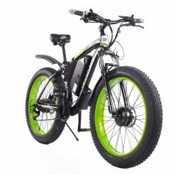 Brand new 👏 GOGOBEST GF700 26*4.0 Fat Tire Electric Mountain Bike 17.5Ah Battery 500W Dual-Motor 6061 Aluminum Alloy Frame Max Speed 50km/h 70KM Power-assisted Range IP54 Hydraulic Disc Brake MTB Load 200kg - Black Green 😍
