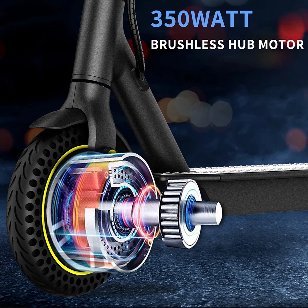 Buy π HappyRun HR365 MAX Folding Electric Scooter 10 inch Honeycomb Tire 10.4Ah Battery 350W Brushless Motor 25km/h Max Speed up to 35KM Range Electronic + Disc Brake - Black π - Image 4