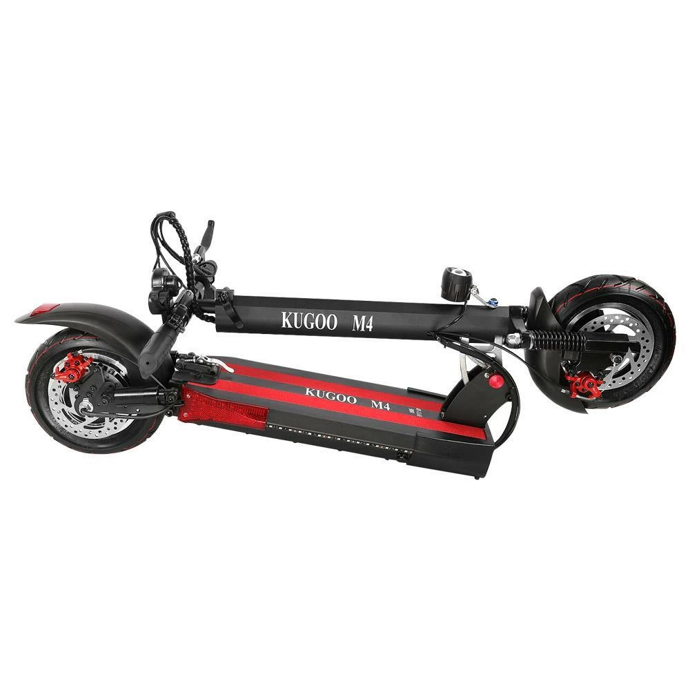 Outlet ๐ KugooKirin M4 Folding Electric Off Road Scooter 10 Inch Pneumatic Tires 500W Brushless 10Ah Battery Motor 3 Speed Modes Dual Disc Brake Max Speed 45KM/h LED Display 45KM Long Range with Seat - Black โจ - Image 3
