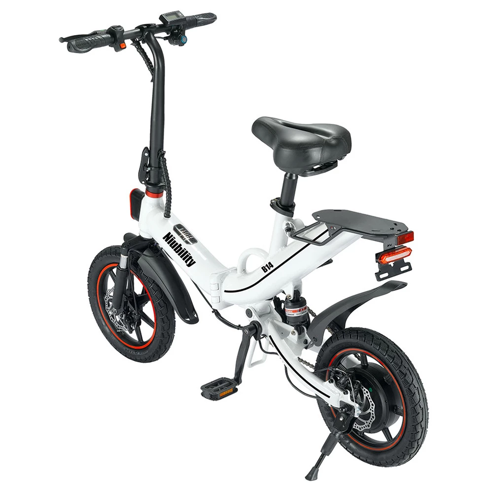 Budget ๐ Niubility B14 Electric Moped Folding Bike 14 inch 15Ah Battery up to 100KM Mileage Max 25km/h 400W Motor Double Disc Brake - White โจ - Image 2