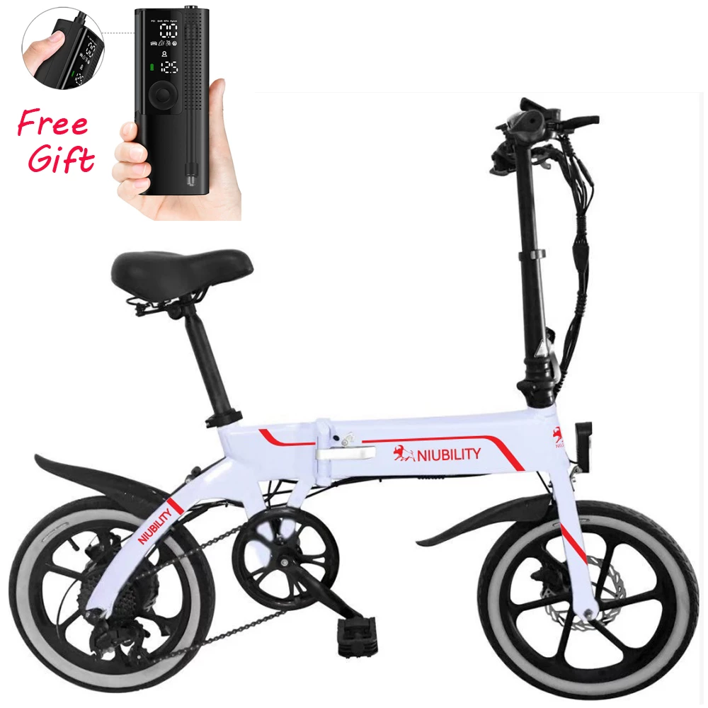 Coupon 🥰 NIUBILITY B16 Electric Moped Folding Bike 16 inch 42V 10.4Ah Battery 40km -50km Mileage 350W Motor Max 25km/h Double Disc Brake Variable Speed System LED Light KMC Chain - White 💯