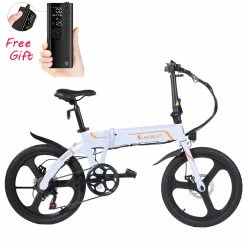 New 😍 NIUBILITY B20 Electric Moped Folding Bike 20 inch 42V 10.4Ah Battery 40km -50km Mileage 350W Motor Max 25km/h Double Disc Brake Variable Speed System SHIMANO 6-Speed rear derailleur LED Light KMC Chain - White 😍