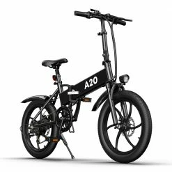 Best Sale ⌛ ADO A20 Electric Folding Bike 20 inch City Bicycle 350W Hall Brushless Gear DC Motor SHIMANO 7-Speed Rear Derailleur 36V 10.4Ah Removable Battery 35km/h Max speed up to 60km Max Range IPX5 Double Shock-absorption Aluminum alloy Frame - Black 😉
