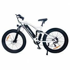 Cheapest 😍 ONESPORT ONES1 Electric Bike 26*4.0 Inch Fat Tires 48V 500W Motor 10Ah Battery 25Km/h Max Speed Shimano 7 Speed - White 👏