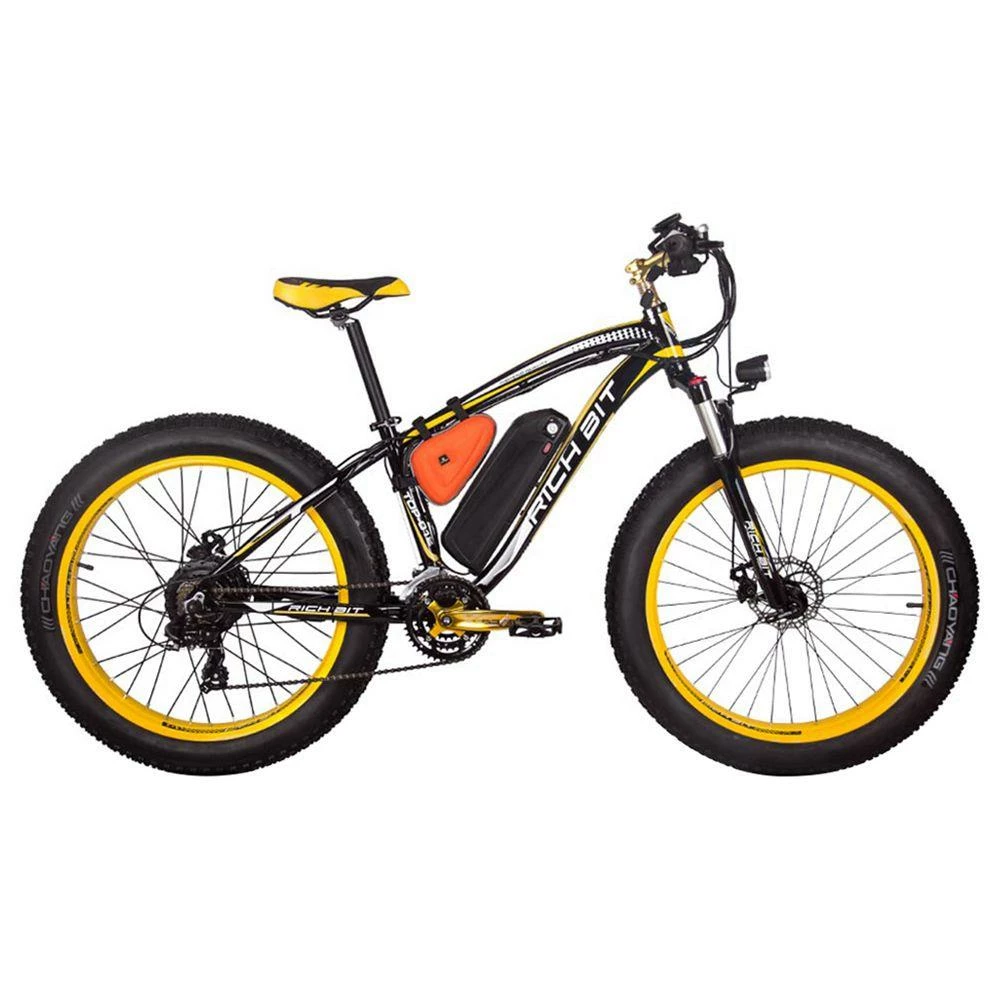 Outlet ๐ฅ RICH BIT TOP-022 Electric Mountain Bike 26'' Tires 1000W Motor 35km/h Max Speed Up To 60km Range Dual Disc Brake LCD Display - Black Yellow ๐ฅ