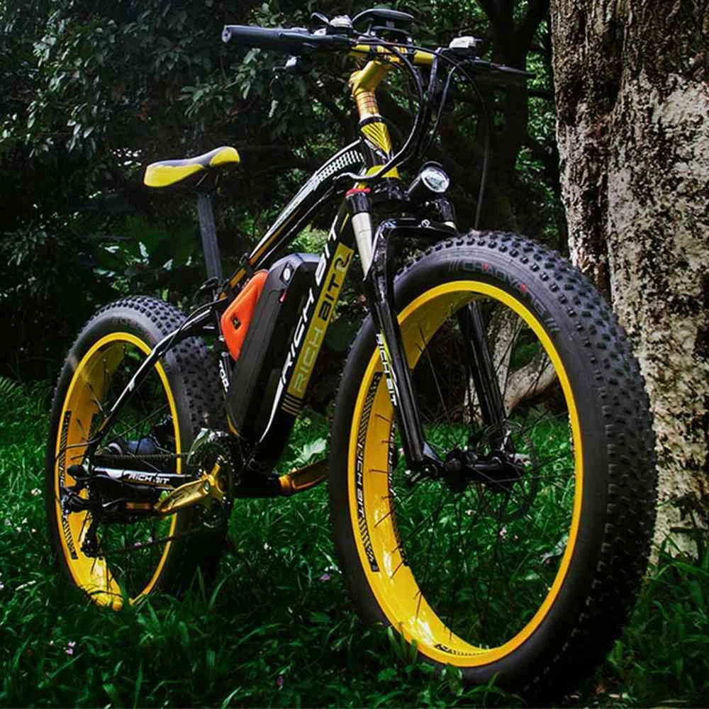 Outlet ๐ฅ RICH BIT TOP-022 Electric Mountain Bike 26'' Tires 1000W Motor 35km/h Max Speed Up To 60km Range Dual Disc Brake LCD Display - Black Yellow ๐ฅ - Image 6