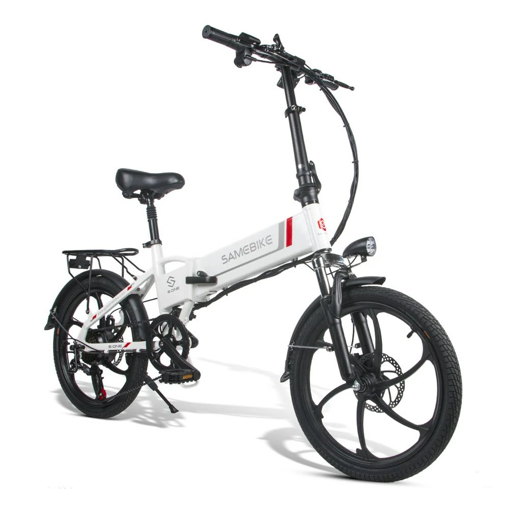Outlet π Samebike 20LVXD30 20 Inch Portable Folding Electric Bike 10Ah Battery Shimano 7 speed Smart Moped Bicycle 350W Motor Max 35km/h Aluminum Alloy LED Front Light Adjustable Heights - White βοΈ