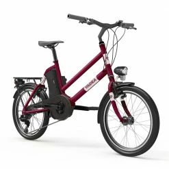 Promo ❤️ YADEA YT300 20 inch Touring Electric City Bike 250W OKAWA Mid Drive Motor SHIMANO 7-Speed Rear Derailleur 36V 7.8Ah Removable Battery 25km/h Max speed up to 60km Max Range LED Headlight - Red ❤️